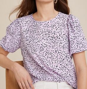 Maurices Lavender and Black Animal Print Blouse. Never Worn.